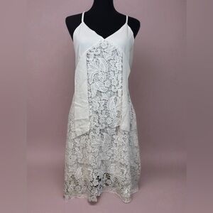 Sheilay Lace Slip Mini Dress Womens XL White NWT Spaghetti Strap